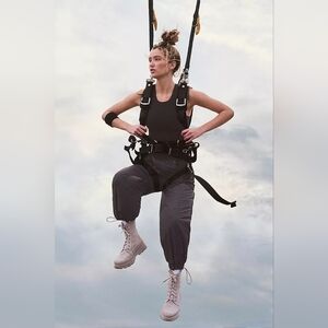 Free People The Noiseless Way Home Jogger Black Lightweight Zip Front Pockets XS